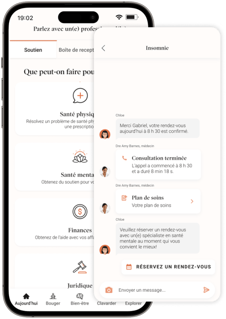 Parlez avec un(e) professionnel(l) de la santé sur l'application Dialogue