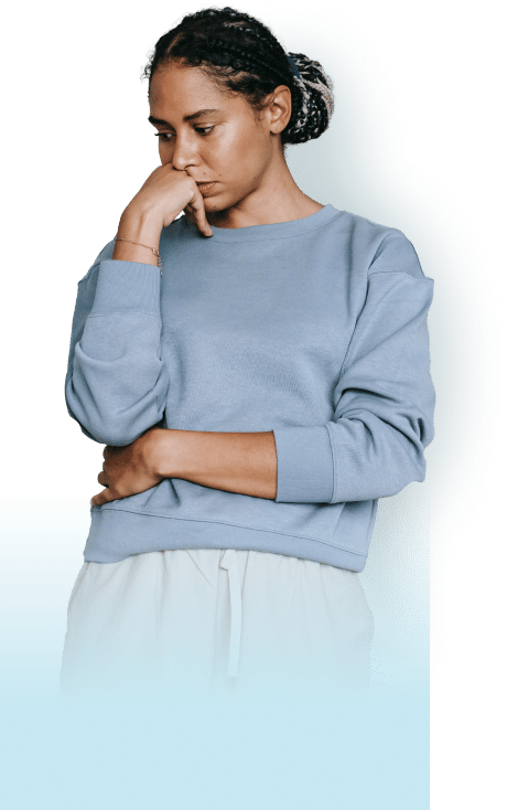 Stressed employe with worsened well-being
